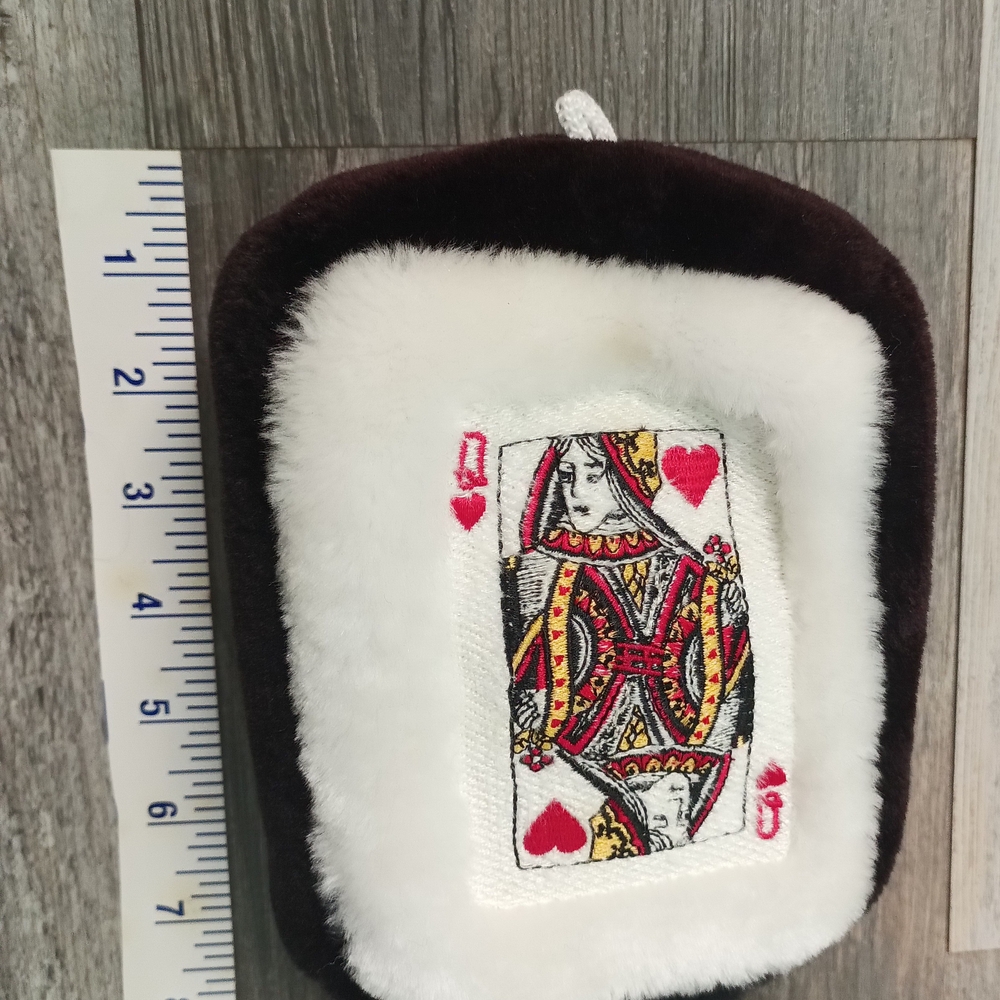 Golf Club Cover Sock Black Poker Cards Queen Of Hearts Global Head Yarn Vintage
